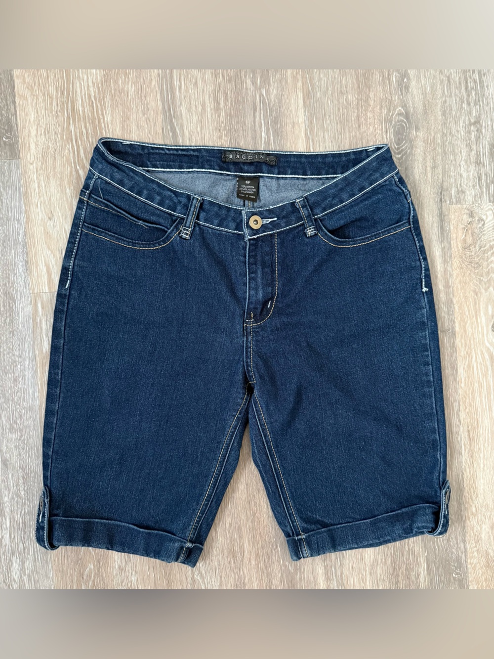 Baccini Dark Blue Denim Women's Bermuda Shorts Size 6P